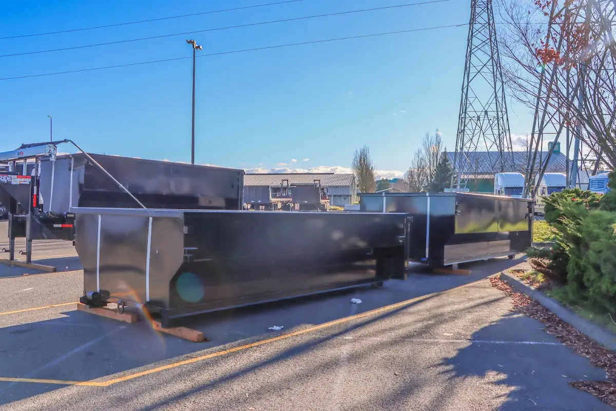 Roll-off dumpster ready for waste disposal at job site for 4 Yard Dumpster Rental in Georgetown